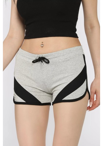 Biyeli Kadın Baskılı Mini Şort P-00017288