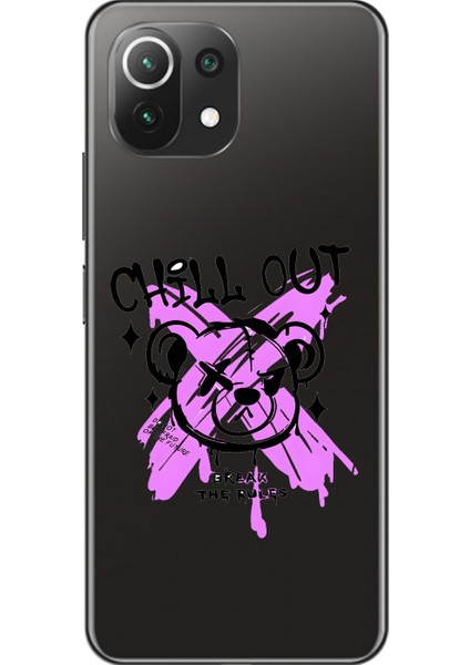 Xiaomi Mi 11 Lite Uyumlu Şeffaf Kılıf Graffiti 7 Tasarımlı