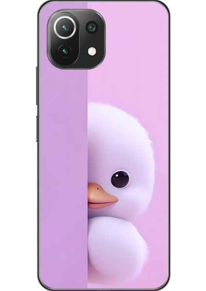 Xiaomi Mi 11 Lite Uyumlu Şeffaf Kılıf 3 Peluş Ördek Tasarımlı