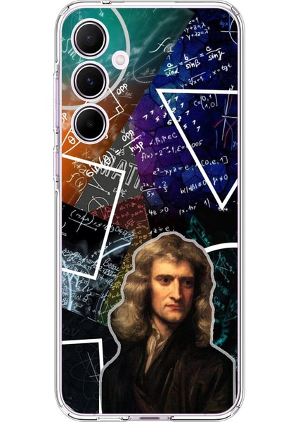 Samsung Galaxy A55 Uyumlu Şeffaf Kılıf Isaac Newton Tasarımlı