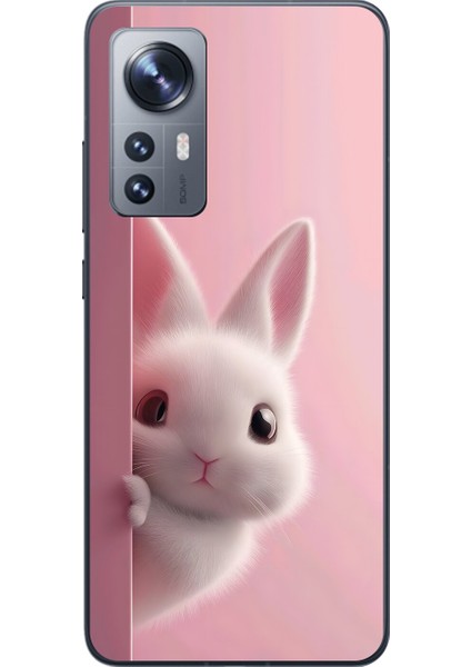 Xiaomi Mi 12 Uyumlu Şeffaf Kılıf 5 Peluş Tavşan Tasarımlı