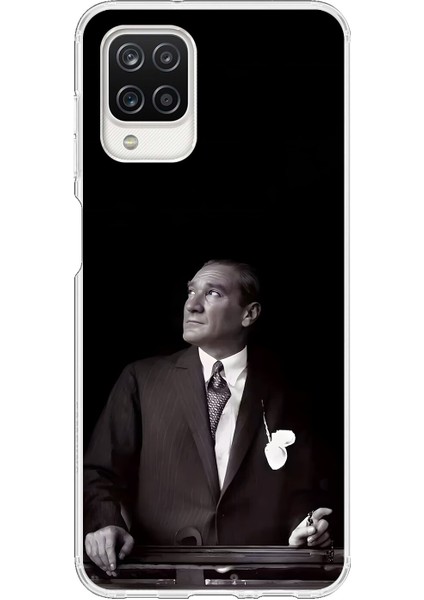 Samsung Galaxy A12 Uyumlu Şeffaf Kılıf Atatürk 3 Tasarımlı