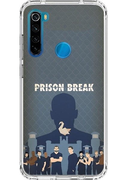 Xiaomi Redmi Note 8 Uyumlu Şeffaf Kılıf Prison Break Tasarımlı