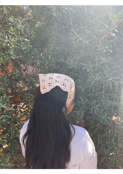 Örgü Bandana, El Örgüsü Desenli Üçgen Bandana,yazlık Bandana fiyatları