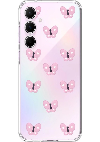 Samsung Galaxy A55 Uyumlu Şeffaf Kılıf Kelebek 1 Tasarımlı