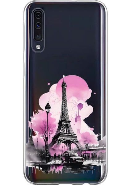 Samsung Galaxy A70 Uyumlu Şeffaf Kılıf Paris 1 Tasarımlı