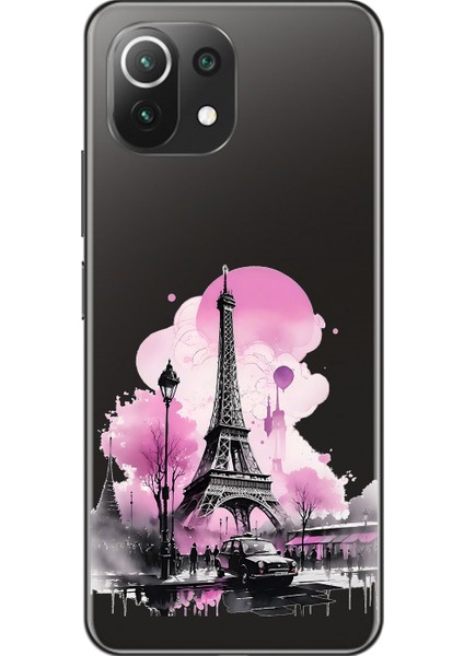 Xiaomi Mi 11 Lite Uyumlu Şeffaf Kılıf Paris 1 Tasarımlı