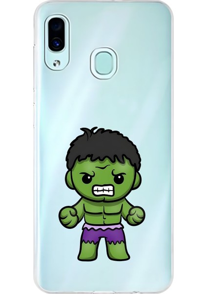 Samsung Galaxy A30 Uyumlu Şeffaf Kılıf Chibi 3 Tasarımlı