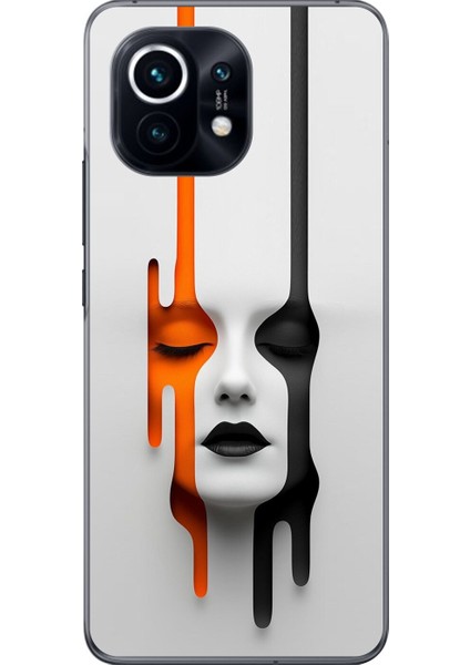 Xiaomi Mi 11 Uyumlu Şeffaf Kılıf Estetik Yüz 1 Tasarımlı