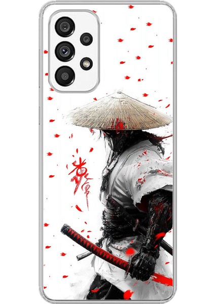 Samsung Galaxy A73 Uyumlu Şeffaf Kılıf Samurai 1 Tasarımlı