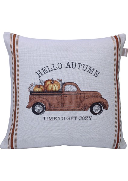 Belıeve Hello Autumn Jakarlı Dokuma Goblen Dekoratif Sonbahar Kırlent 45*45