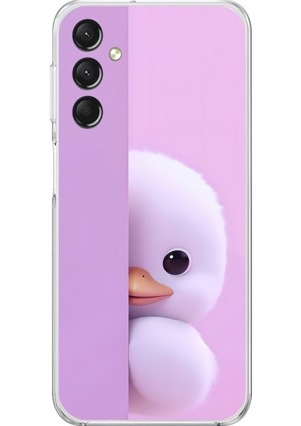 Samsung Galaxy A14 Uyumlu Şeffaf Kılıf 3 Peluş Ördek Tasarımlı