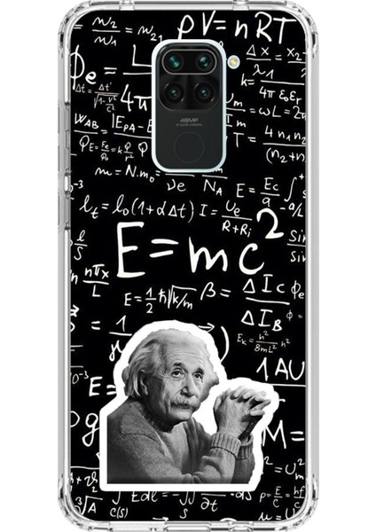 Xiaomi Redmi Note 9 Uyumlu Şeffaf Kılıf Einstein Tasarımlı