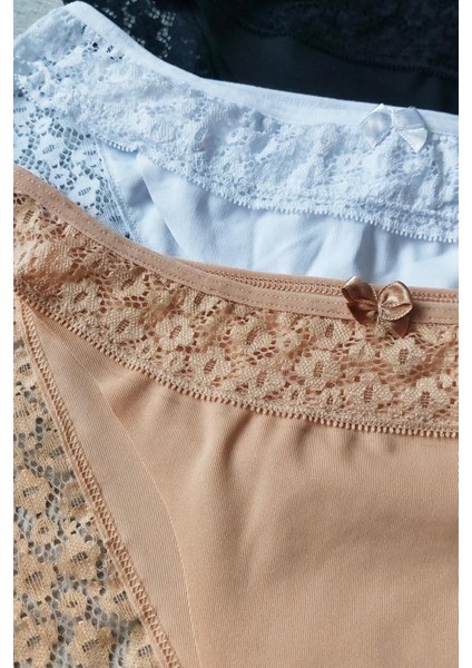 Kadın Lazer Kesim Dantelli Slip Külot 3'lü Paket Set - KTS3101