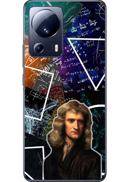 Xiaomi Mi 13 Lite Uyumlu Şeffaf Kılıf Isaac Newton Tasarımlı