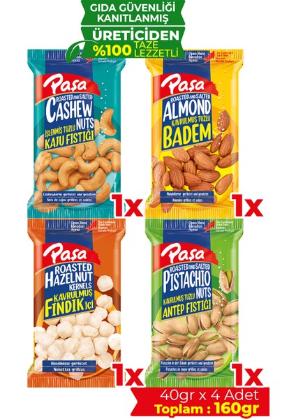 Karışık Kuruyemiş 40 gr x 4 Adet (160 gr)