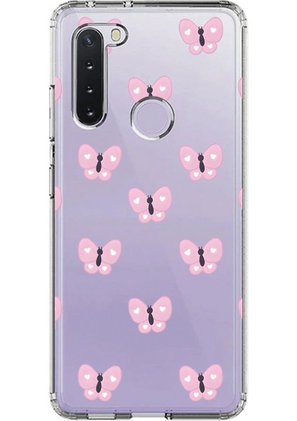 Samsung Galaxy A21 Uyumlu Şeffaf Kılıf Kelebek 1 Tasarımlı