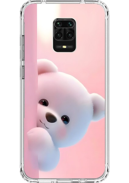 Xiaomi Redmi Note 9 Pro Uyumlu Şeffaf Kılıf 1 Peluş Ayıcık Tasarımlı