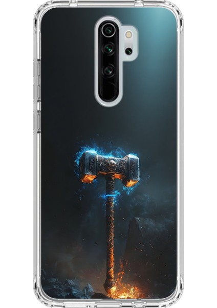 Xiaomi Redmi Note 8 Pro Uyumlu Şeffaf Kılıf Çekiç Tasarımlı