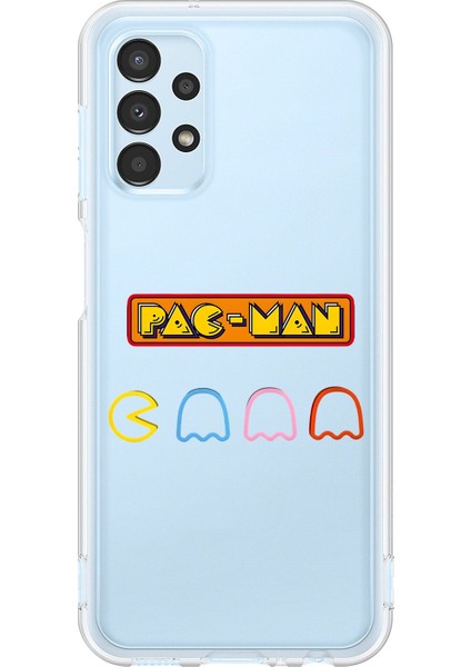 Samsung Galaxy A13 Uyumlu Şeffaf Kılıf 1 Pac-Man Tasarımlı