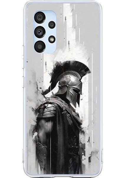 Samsung Galaxy A53 Uyumlu Şeffaf Kılıf Spartan 2 Tasarımlı