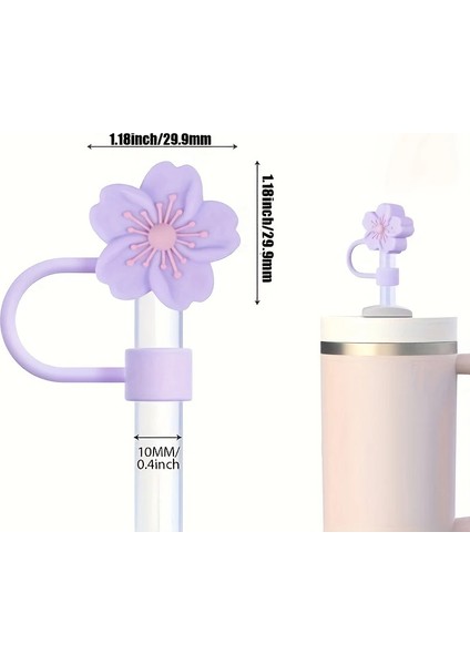 2 Adet Karışık Renk 10MM Için Pipet Tıpası Çiçekli Pipet Kapağı Quencher Pipet Tıpası