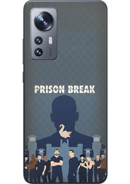 Xiaomi Mi 12 Uyumlu Şeffaf Kılıf Prison Break Tasarımlı