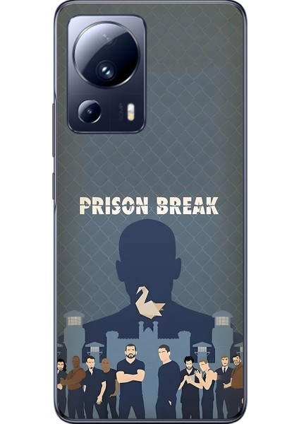 Xiaomi Mi 13 Lite Uyumlu Şeffaf Kılıf Prison Break Tasarımlı
