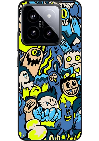 Xiaomi Mi 14 Uyumlu Şeffaf Kılıf Graffiti 11 Tasarımlı