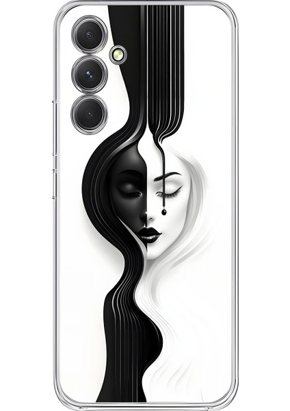 Samsung Galaxy A54 Uyumlu Şeffaf Kılıf Estetik Yüz 3 Tasarımlı