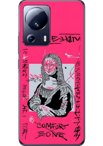 Xiaomi Mi 13 Lite Uyumlu Şeffaf Kılıf Graffiti 1 Tasarımlı