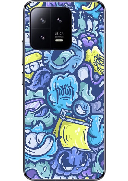 Xiaomi Mi 13 Pro Uyumlu Şeffaf Kılıf Graffiti 9 Tasarımlı