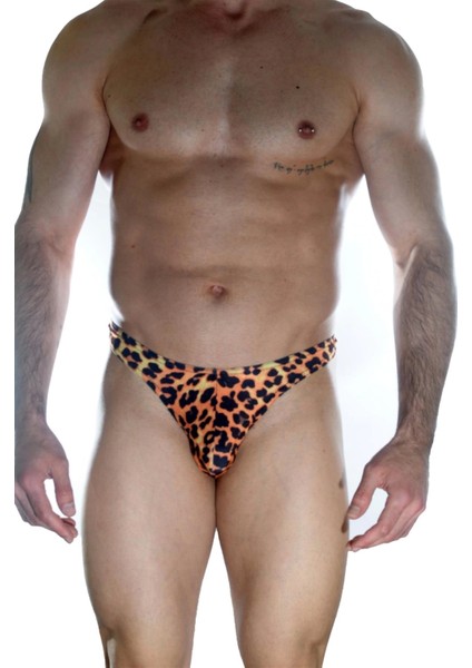 - Erkek Arkası Metalli Leopar Tanga Çamaşır modelleri