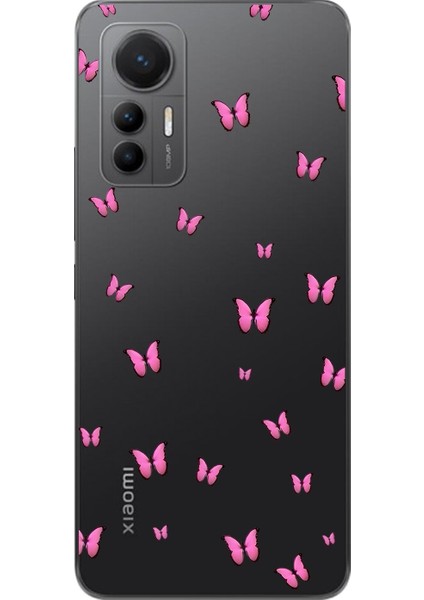 Xiaomi Mi 12 Lite Uyumlu Şeffaf Kılıf Kelebek 2 Tasarımlı