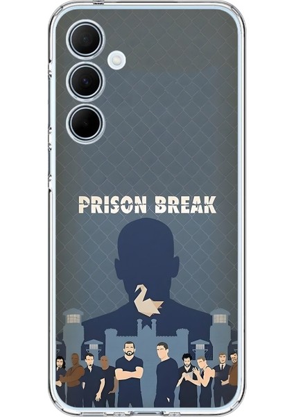 Samsung Galaxy A35 Uyumlu Şeffaf Kılıf Prison Break Tasarımlı
