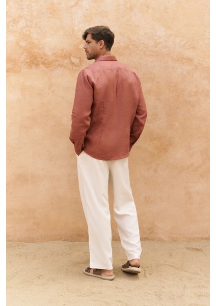 Ottavia Tarçın Keten Oversize Erkek Gömlek indirimleri