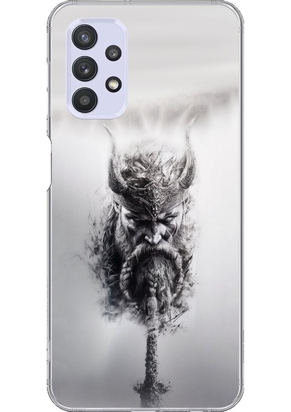 Samsung Galaxy A32 Uyumlu Şeffaf Kılıf Nordic 2 Tasarımlı