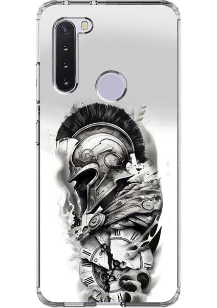 Samsung Galaxy A21 Uyumlu Şeffaf Kılıf Spartan 3 Tasarımlı