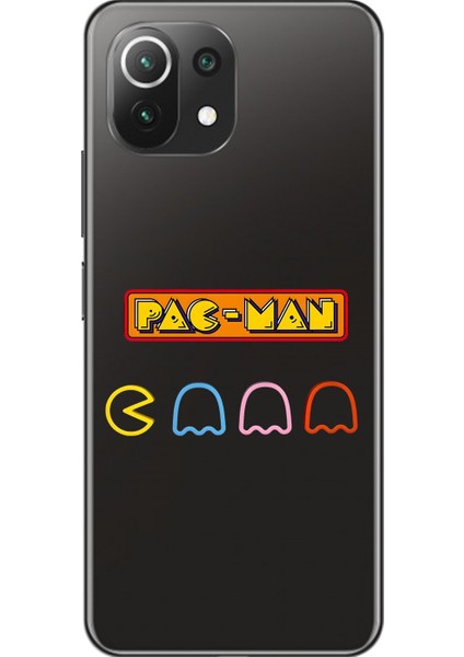Xiaomi Mi 11 Lite Uyumlu Şeffaf Kılıf 1 Pac-Man Tasarımlı