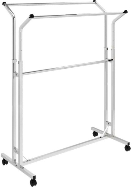 Çift Taraflı Ayarlanabilir Yüksek Kalite Kromaj Kaplı Orta Stand Konfeksiyon Standı Askılık fiyatları