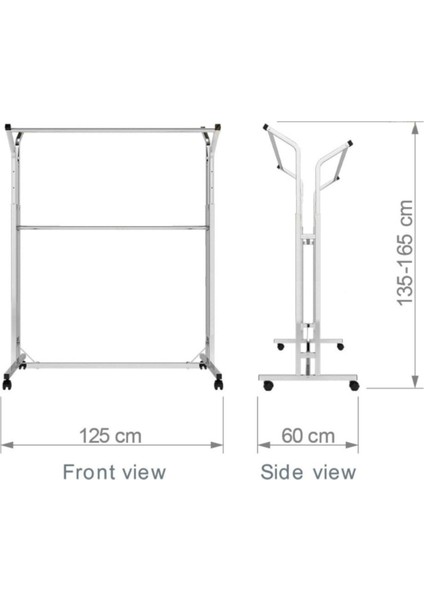 Çift Taraflı Ayarlanabilir Yüksek Kalite Kromaj Kaplı Orta Stand Konfeksiyon Standı Askılık fırsatları