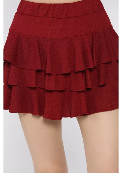 Kadın Bel Lastikli Fırfırlı Mini Şort Etek P-00016942 fırsatları