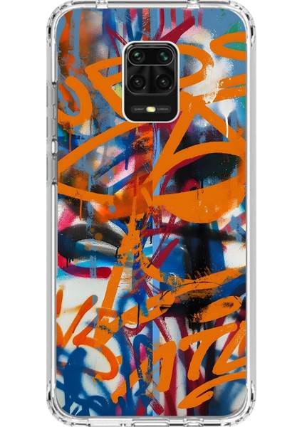 Xiaomi Redmi Note 9 Pro Uyumlu Şeffaf Kılıf Graffiti 2 Tasarımlı