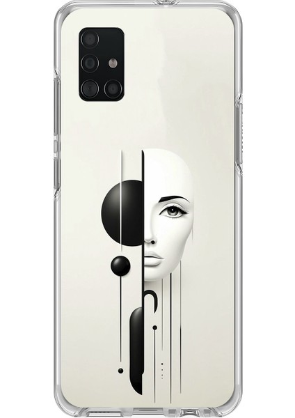 Samsung Galaxy A71 Uyumlu Şeffaf Kılıf Estetik Yüz 2 Tasarımlı