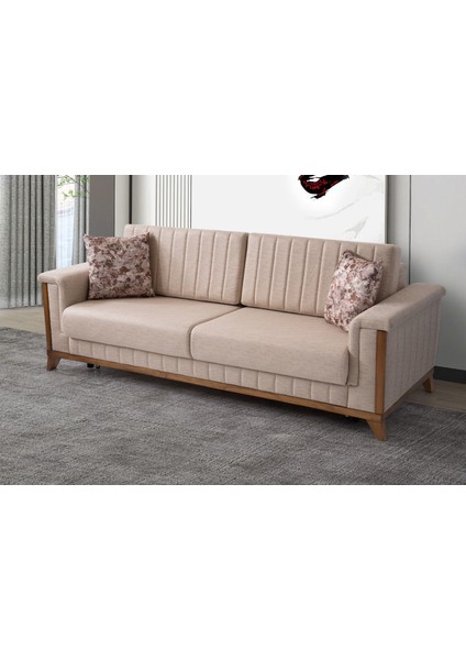 Esra Ahşap Ayaklı Mekanizmalı Pudra Pembesi Kanepe fiyatları