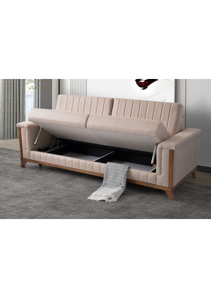 Esra Ahşap Ayaklı Mekanizmalı Pudra Pembesi Kanepe modelleri