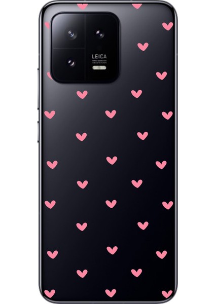 Xiaomi Mi 13 Pro Uyumlu Şeffaf Kılıf Şeffaf Kalp 1 Tasarımlı
