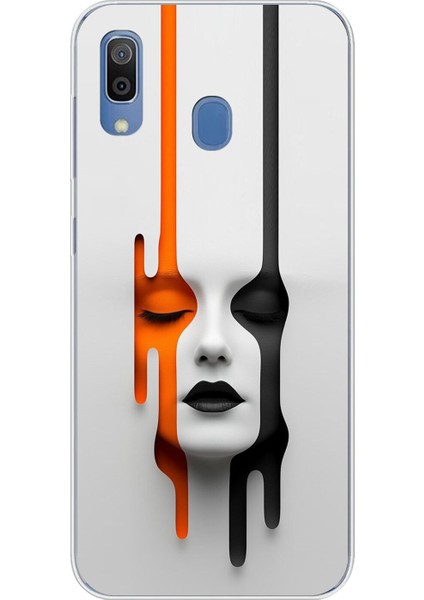Samsung Galaxy A20 Uyumlu Şeffaf Kılıf Estetik Yüz 1 Tasarımlı