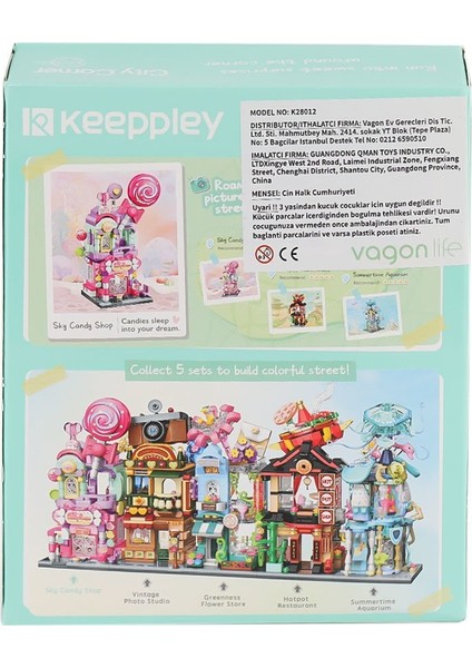 KP28012 Keeppley Candy Shop City Corner Blok Seti -Vagon Life modelleri