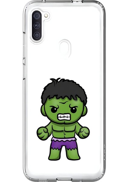 Samsung Galaxy A11 Uyumlu Şeffaf Kılıf Chibi 3 Tasarımlı